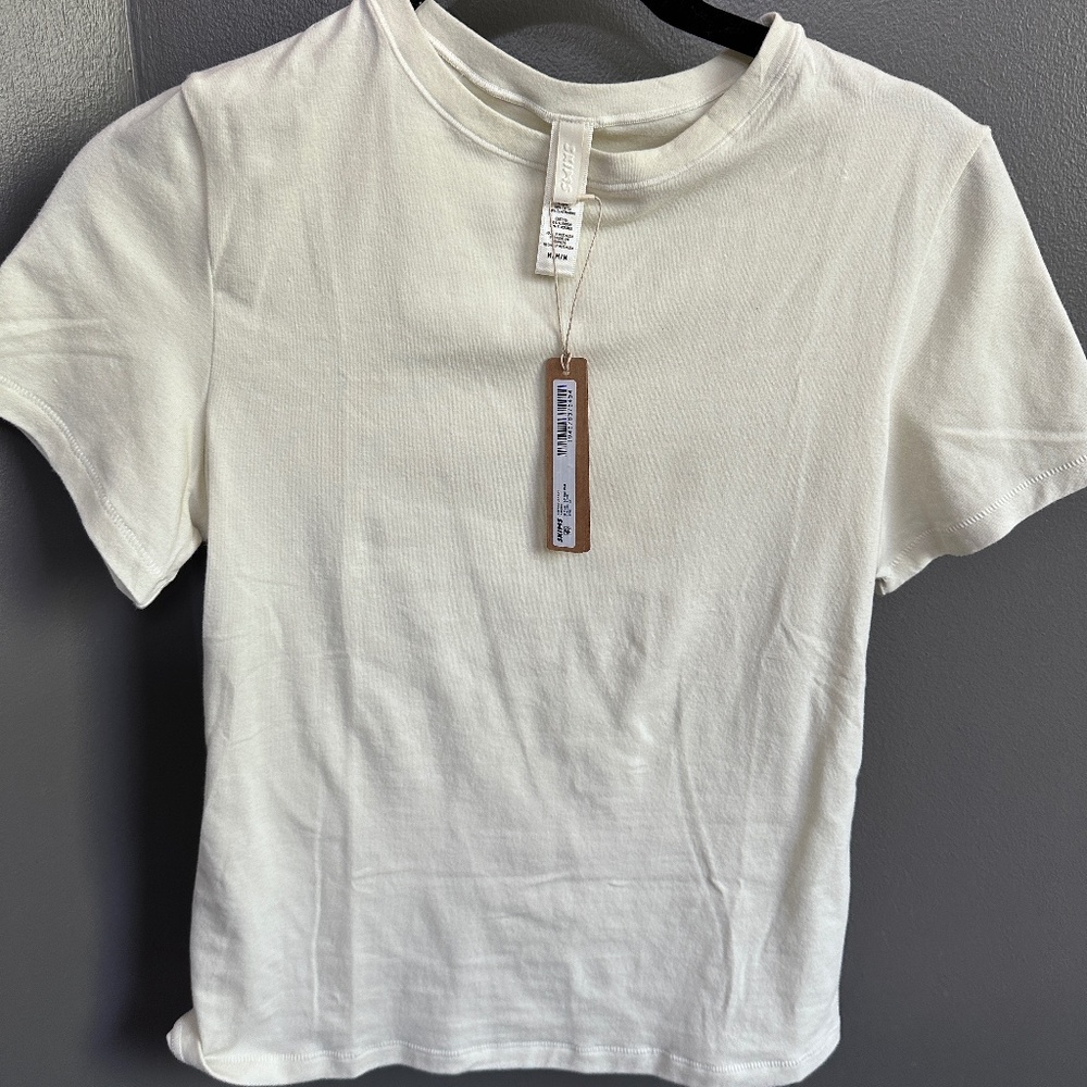 $35 SKIMS - COTTON JERSEY T-SHIRT | COLOR BONE - size Medium